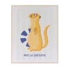 Discount Tableau MAT LE SURICATE coloris jaune/bleu - Enfant Déco Murale Enfant|Tableaux Et Affiches