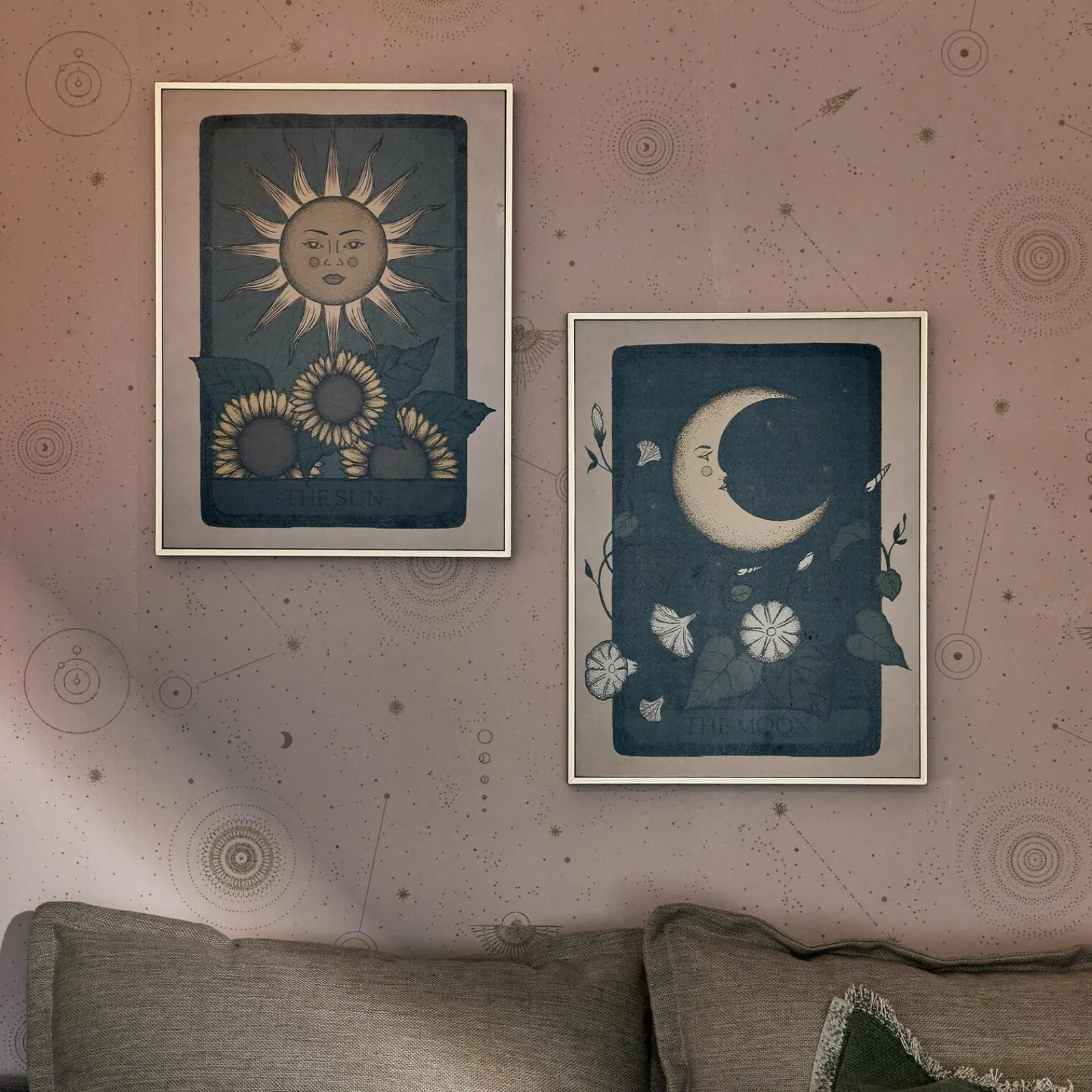 Outlet Tableau MOON coloris vert - Tableaux Et Affiches
