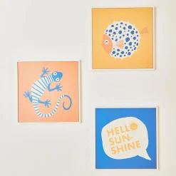 Outlet Tableau TRIPTYQUE DES DUNES bleu / terracotta / jaune - Enfant Déco Murale Enfant|Tableaux Et Affiches
