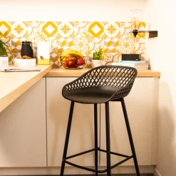 Discount Tabouret de bar HEWITT coloris noir - Chaises Et Tabourets