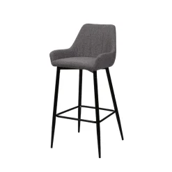 Sale Tabouret de plan de travail CASSIA coloris gris chiné - Chaises Et Tabourets