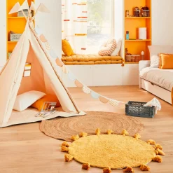New Tapis SUNSHINE coloris jaune soleil - Enfant Textile De Maison Enfant|Tapis