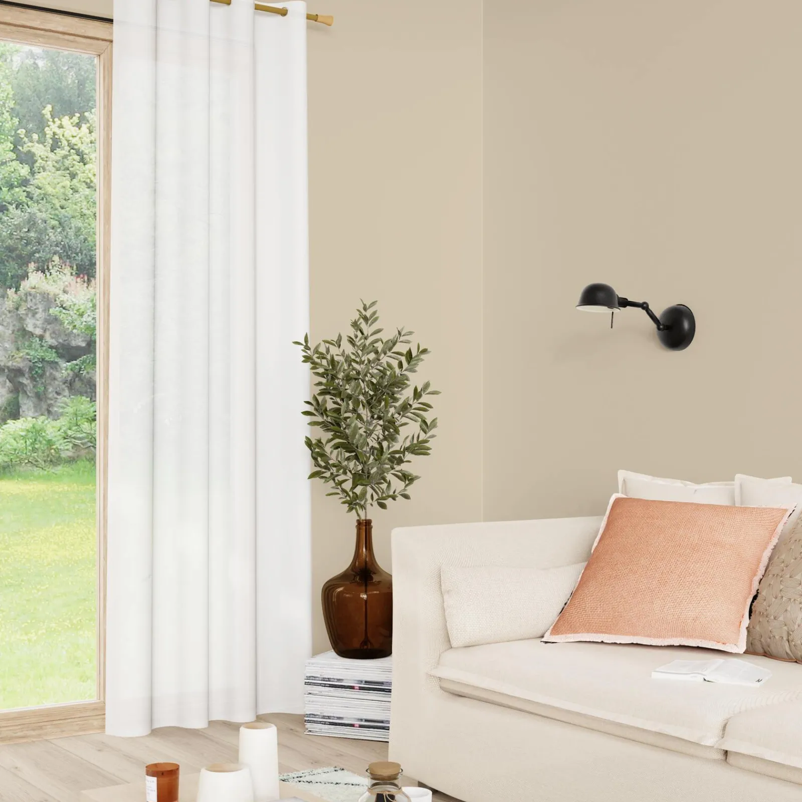 Clearance Voilage AMARO coloris ivoire 140 x 240 cm - Voilages, Vitrages, Stores Et Accessoires|Rideaux