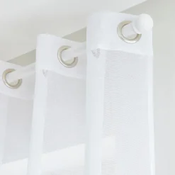 Clearance Voilage CANOAS coloris blanc 140 x 260 cm - Voilages, Vitrages, Stores Et Accessoires|Rideaux