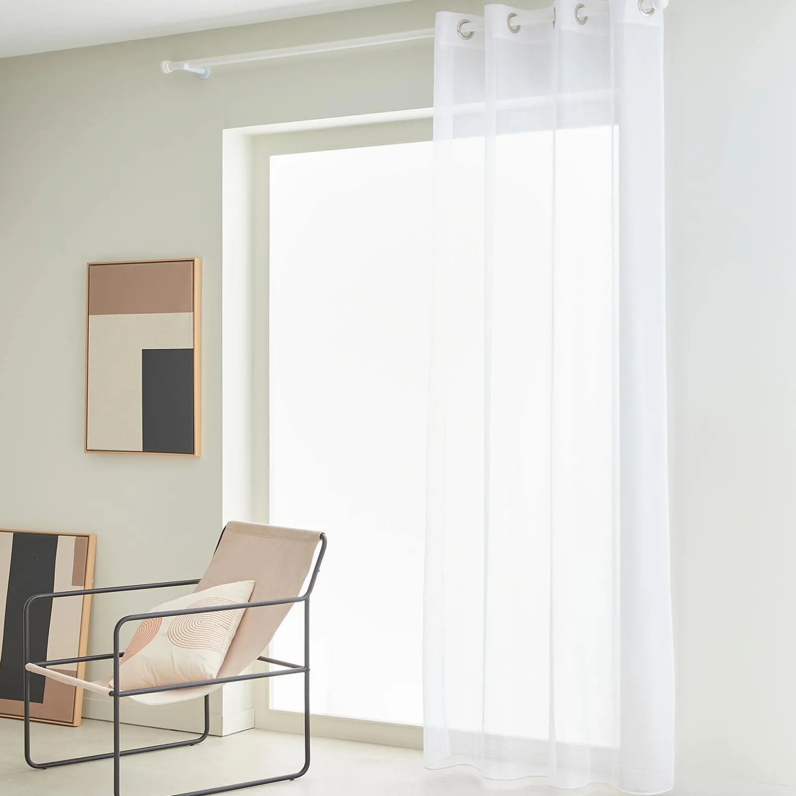 Clearance Voilage CANOAS coloris blanc 140 x 260 cm - Voilages, Vitrages, Stores Et Accessoires|Rideaux