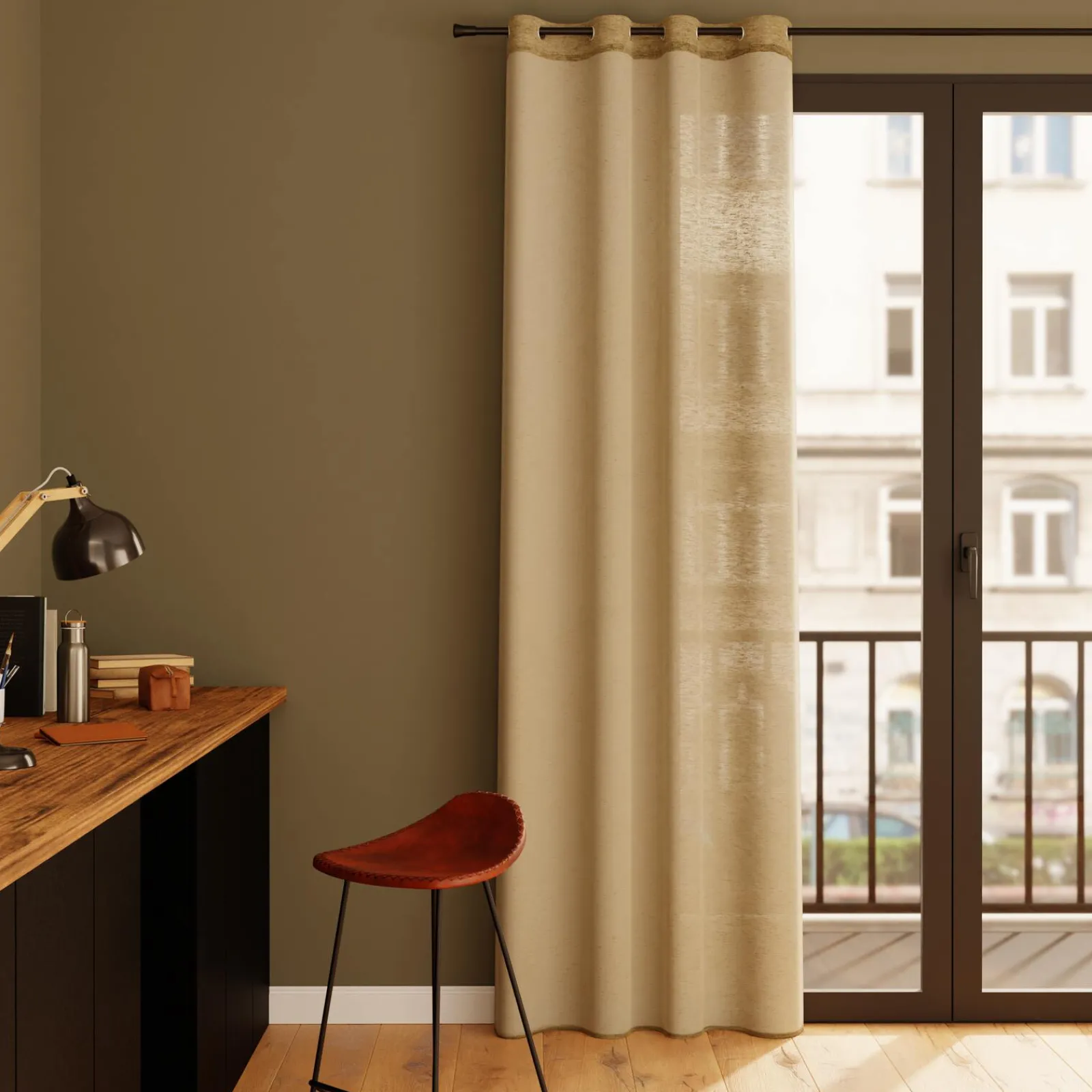 Online Voilage CASA coloris craie 140 x 240 cm - Voilages, Vitrages, Stores Et Accessoires|Rideaux