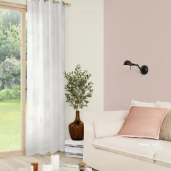 Hot Voilage ESSENTIEL coloris blanc 140 x 240 cm - Voilages, Vitrages, Stores Et Accessoires|Rideaux