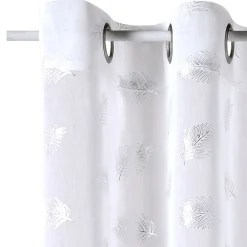 Hot Voilage FUEGO coloris blanc 140 x 240 cm - Voilages, Vitrages, Stores Et Accessoires|Rideaux