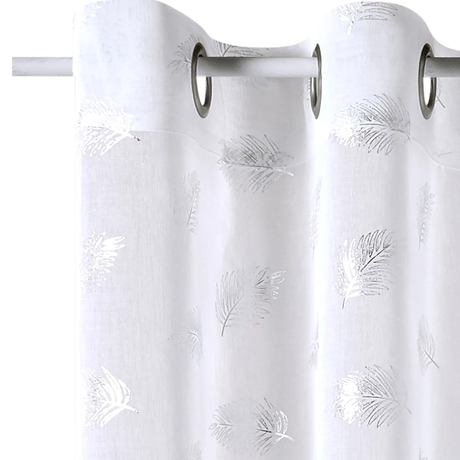 Hot Voilage FUEGO coloris blanc 140 x 240 cm - Voilages, Vitrages, Stores Et Accessoires|Rideaux