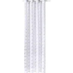 Hot Voilage FUEGO coloris blanc 140 x 240 cm - Voilages, Vitrages, Stores Et Accessoires|Rideaux