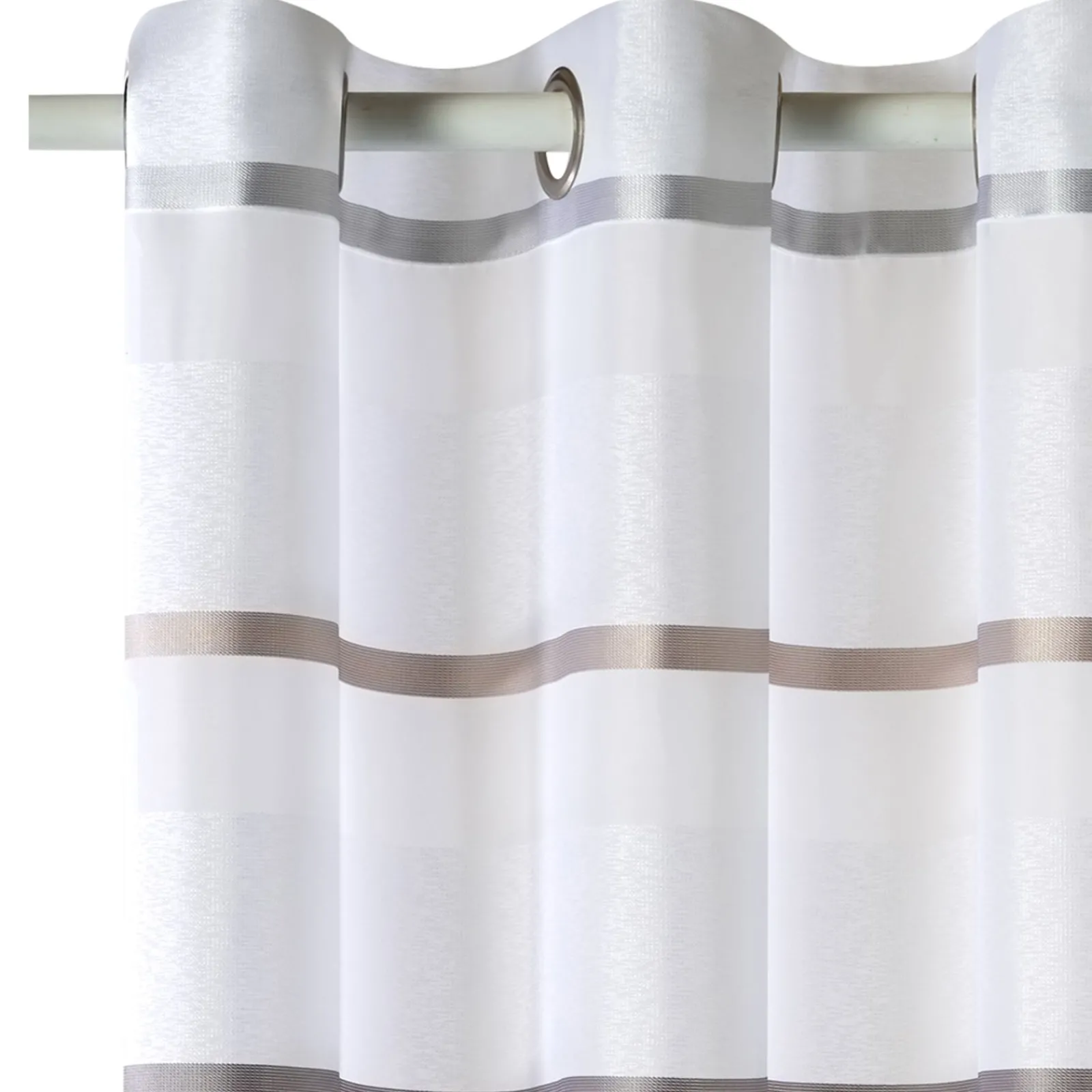 New Voilage GALEA coloris gris 140 x 240 cm - Voilages, Vitrages, Stores Et Accessoires|Rideaux