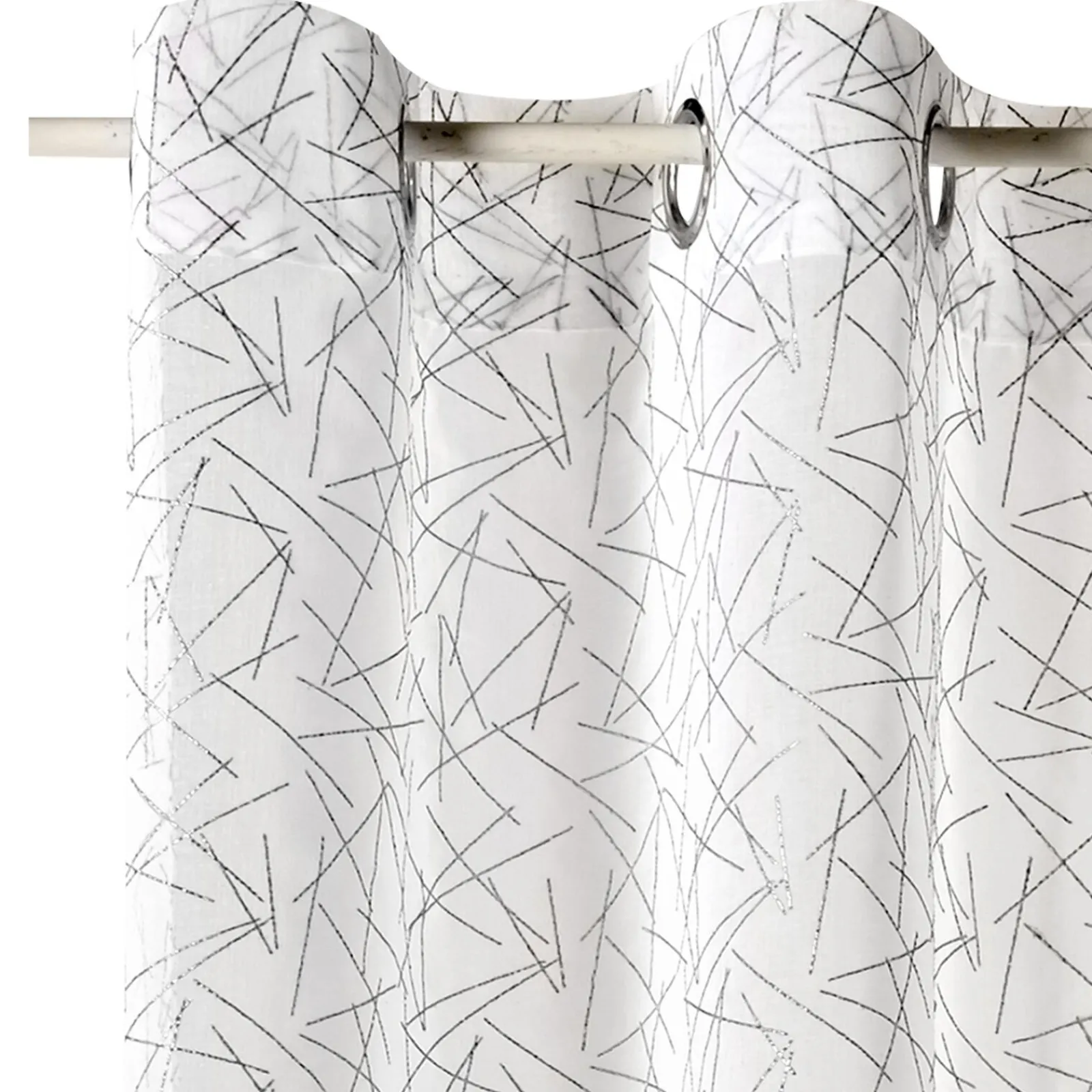 Fashion Voilage HALO coloris blanc 140 x 240 cm - Voilages, Vitrages, Stores Et Accessoires|Rideaux