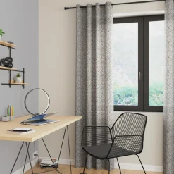 Discount Voilage HALO coloris gris 140 x 240 cm - Voilages, Vitrages, Stores Et Accessoires|Rideaux