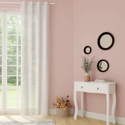 Clearance Voilage HOLMI coloris blanc 140 x 240 cm - Voilages, Vitrages, Stores Et Accessoires|Rideaux