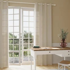 Online Voilage ISADORA coloris beige 140 x 240 cm - Voilages, Vitrages, Stores Et Accessoires|Rideaux