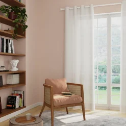 Outlet Voilage ISADORA coloris blanc 140 x 240 cm - Voilages, Vitrages, Stores Et Accessoires|Rideaux