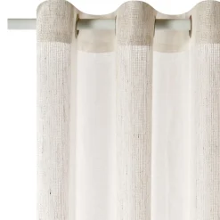 Outlet Voilage Lin FILAO coloris naturel 140 x 260 cm - Voilages, Vitrages, Stores Et Accessoires|Rideaux
