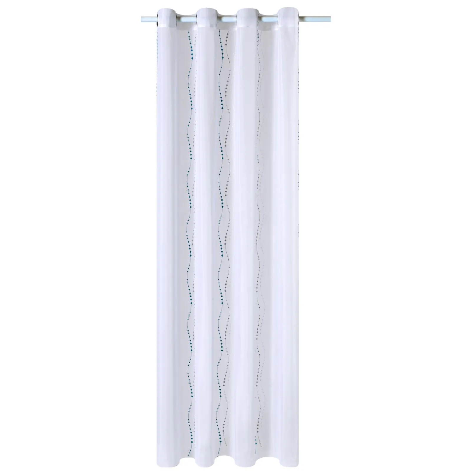 Discount Voilage LYANA coloris bleu paon 140 x 240 cm - Voilages, Vitrages, Stores Et Accessoires|Rideaux
