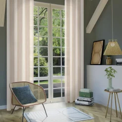 Fashion Voilage SCHIAPA coloris beige doré 140 x 240 cm - Voilages, Vitrages, Stores Et Accessoires|Rideaux