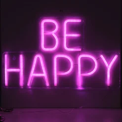 Clearance Néon BE HAPPY coloris rose - 4MURS Objets Muraux|Guirlandes Et Déco Lumineuse