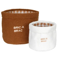 Outlet Panier BRIC A BRAC coloris terracotta & blanc - 4MURS Enfant Déco Enfant|Objets Déco