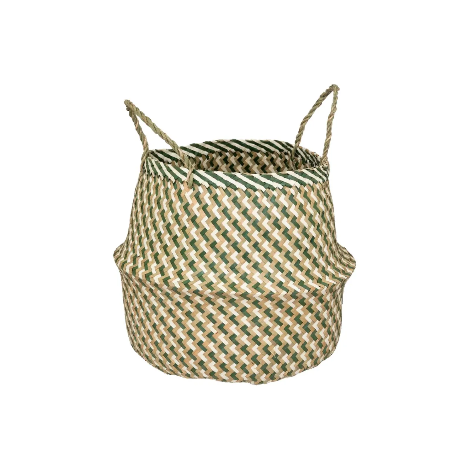 Discount Panier ELIE coloris Beige/Vert - 4MURS Objets Déco