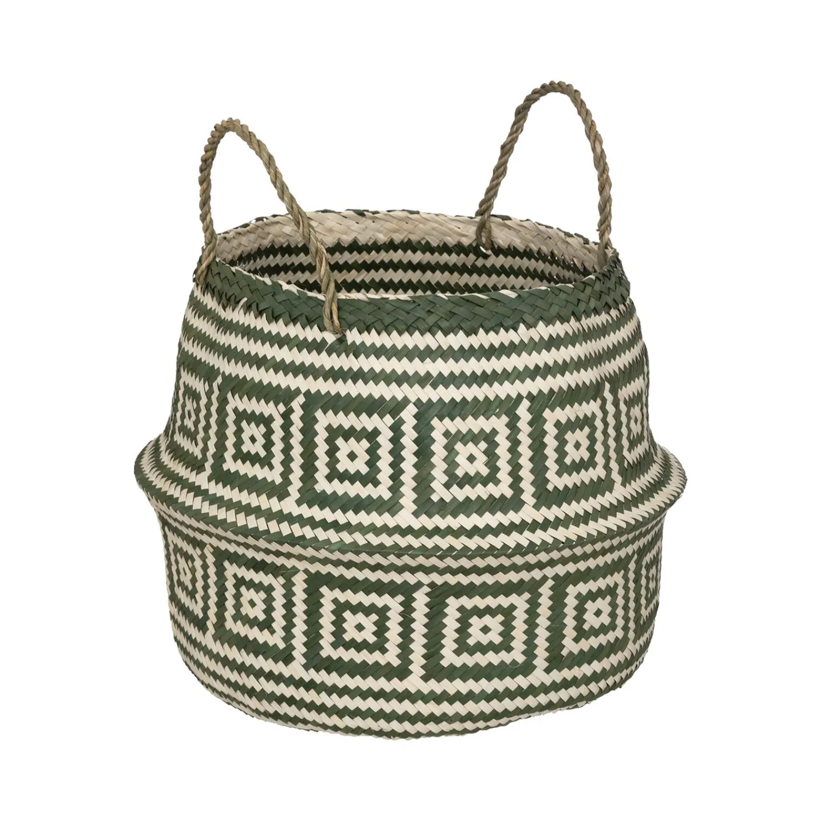 Discount Panier INGO coloris Beige/Vert - 4MURS Objets Déco