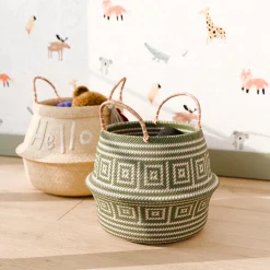 Discount Panier INGO coloris Beige/Vert - 4MURS Objets Déco