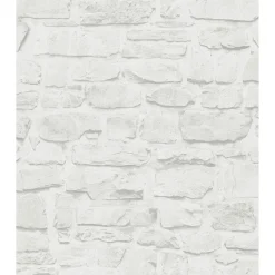 Discount Papier peint adhésif KAOLIN coloris blanc - 4MURS Papiers Peints