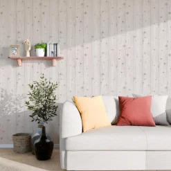 Clearance Papier peint BOARD coloris blanc grisé - 4MURS Papiers Peints