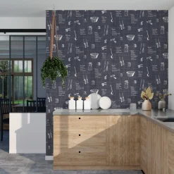 Hot Papier peint intissé A TABLE coloris noir - 4MURS Papiers Peints