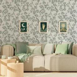 Discount Papier peint intissé ALBIZIA coloris vert de gris - 4MURS Papiers Peints