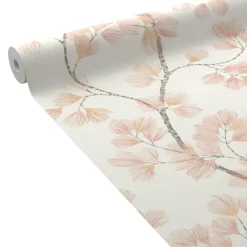 Discount Papier peint intissé ALBIZIA coloris rose poudré - 4MURS Papiers Peints