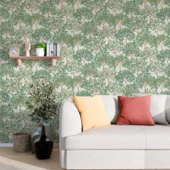 Online Papier peint intissé AMALFI coloris vert amande - 4MURS Papiers Peints