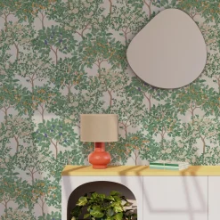 Online Papier peint intissé AMALFI coloris vert amande - 4MURS Papiers Peints