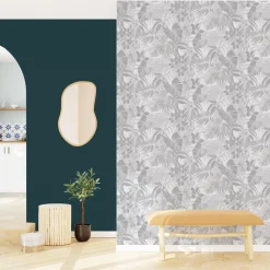 Outlet Papier peint intissé BLOSSOM coloris argent - 4MURS Papiers Peints