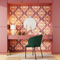 Fashion Papier peint intissé CATALINE coloris rose et orange - 4MURS Papiers Peints