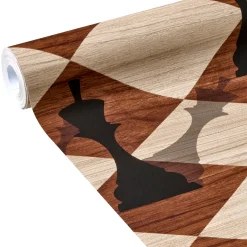 Discount Papier peint intissé CHECKMATE coloris bois naturels - 4MURS Papiers Peints