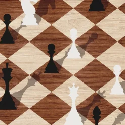 Discount Papier peint intissé CHECKMATE coloris bois naturels - 4MURS Papiers Peints