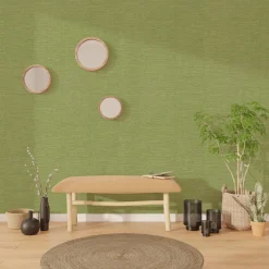 Sale Papier peint intissé CURAÇAO coloris vert bambou - 4MURS Papiers Peints
