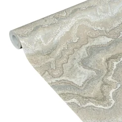 New Papier peint intissé ELAURA coloris beige rosé et argenté - 4MURS Papiers Peints