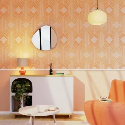 Clearance Papier peint intissé ELBÉE coloris Orange/Rose - 4MURS Papiers Peints