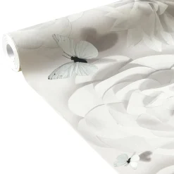 Sale Papier peint intissé FAIRY FLOWER coloris blanc perlé - 4MURS Enfant Papiers Peints Enfant|Papiers Peints