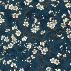Outlet Papier peint intissé FLORENTINE BLOSSOM coloris bluestone - 4MURS Papiers Peints