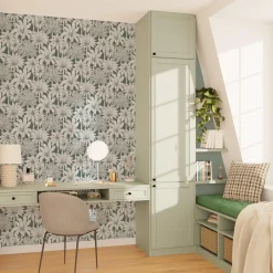 Online Papier peint intissé FLORENTINE PALM GARDEN vert céladon - 4MURS Papiers Peints
