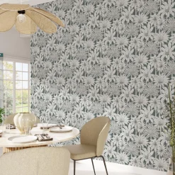 Online Papier peint intissé FLORENTINE PALM GARDEN vert céladon - 4MURS Papiers Peints