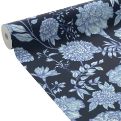 Discount Papier peint intissé ISLEEN coloris bleu nuit - 4MURS Papiers Peints