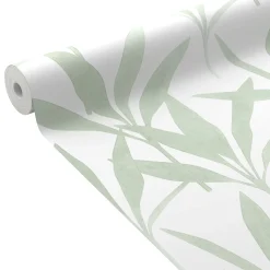Clearance Papier peint intissé LAURIE coloris vert de gris - 4MURS Papiers Peints