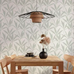 Clearance Papier peint intissé LAURIE coloris vert de gris - 4MURS Papiers Peints