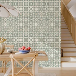 Outlet Papier peint intissé LAZARE coloris vert sauge - 4MURS Papiers Peints